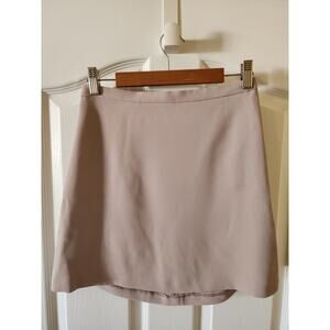 Wilfred Aritzia Birch Light Beige Mini Skirt Pockets Lined Size 2 Tailored Fit